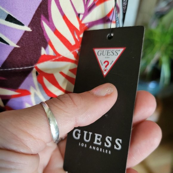 GUESS Claudette Pencil Skirt Red Purple NWT - Picture 9 of 10